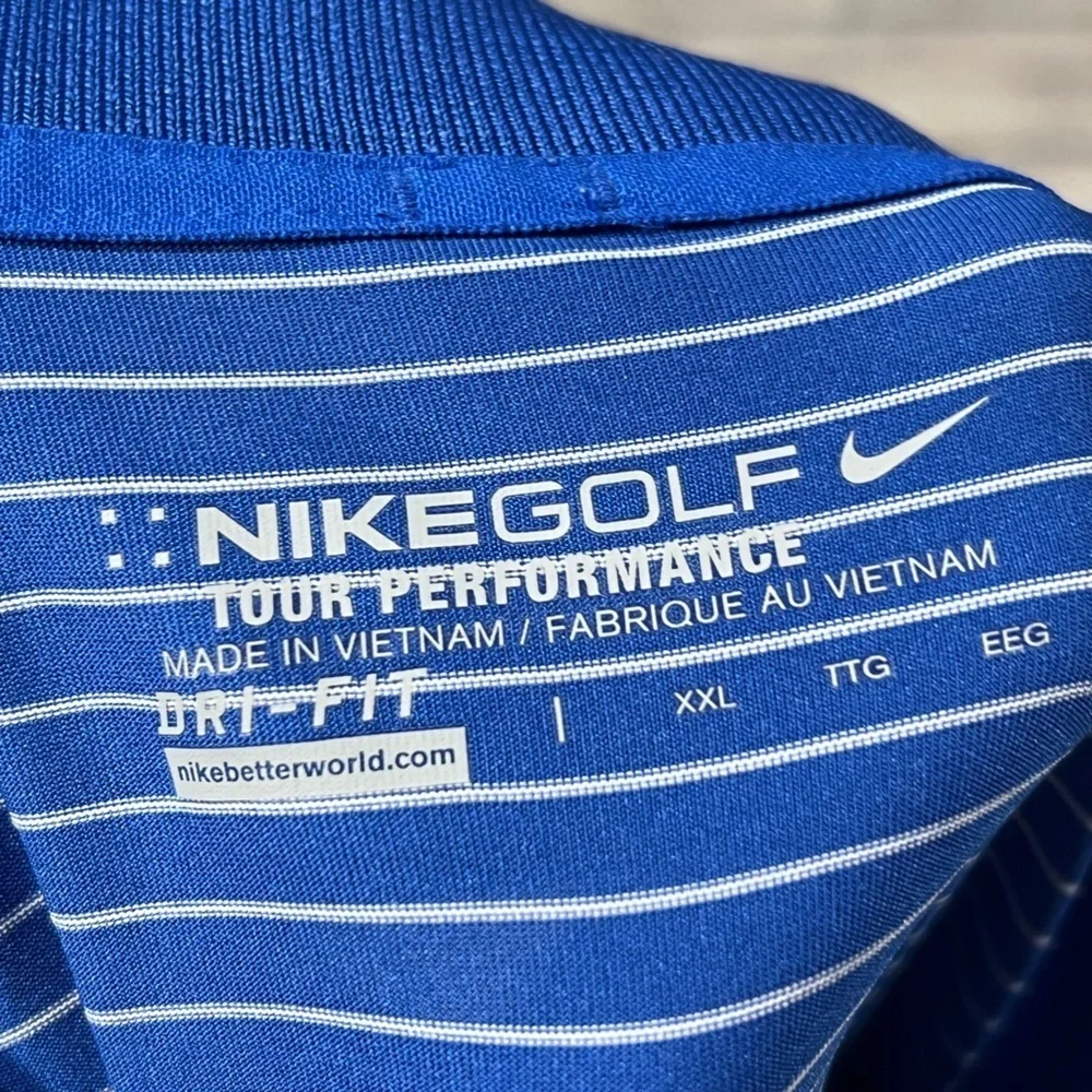 Nike Golf The Barclays Golfer Tennis Short Sleeve Mens Blue Country Club